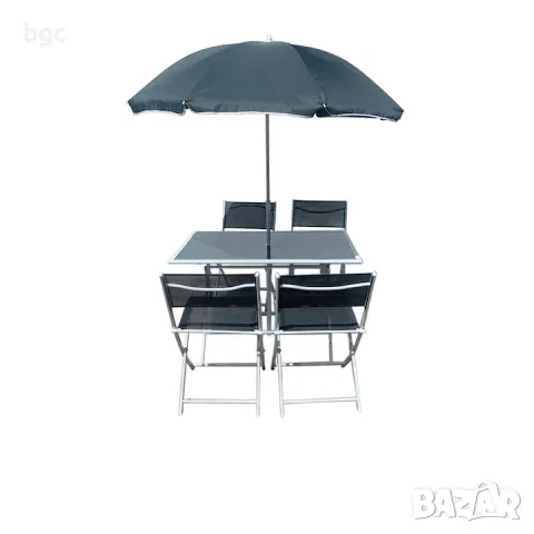 Комплект 6 части маса + Чадър + Столове Piknik - 24 месеца гаранция, снимка 2 - Градински мебели, декорация  - 50018248