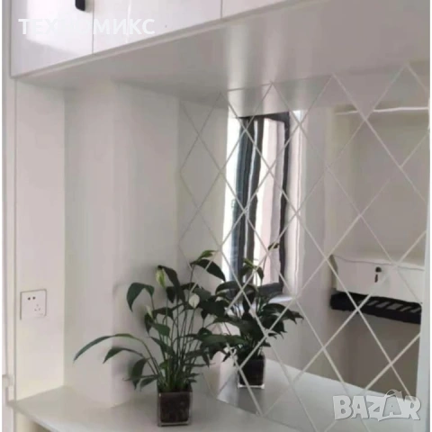 Комплект от 32 самозалепващи се акрилни огледала , 50x100 см, снимка 17 - Декорация за дома - 53581848
