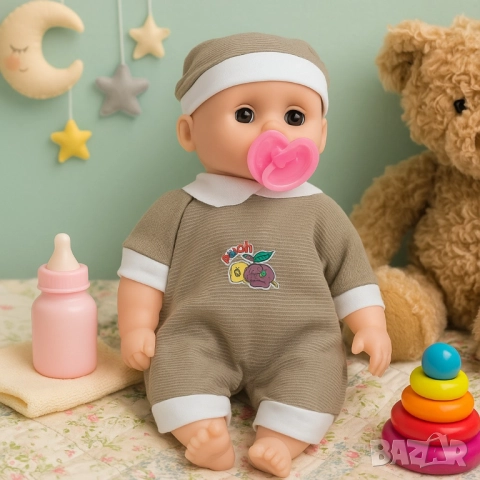 Кукла бебе с биберон – 25 см звук и забавление, снимка 8 - Кукли - 52032665