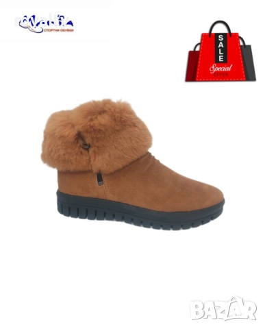 Дамски велурени боти в цвят камел, снимка 3 - Дамски боти - 52142149