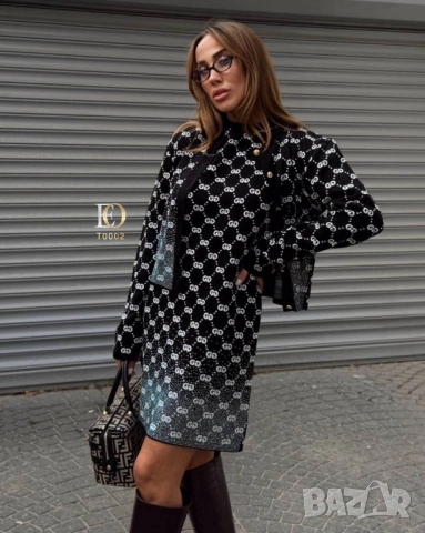 рокля и жилетка с камъни Gucci , снимка 3 - Комплекти - 52125868