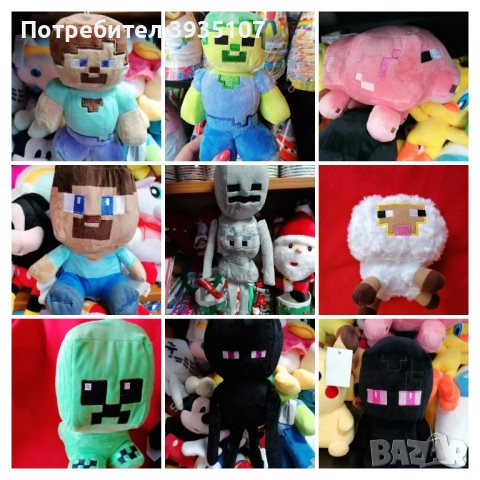 Нова плюшена играчка Майнкрафт крава, снимка 3 - Плюшени играчки - 49894243