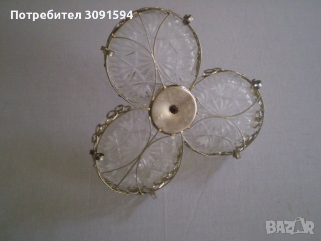 метал с кристал фруктиера за ядки локум, снимка 10 - Антикварни и старинни предмети - 37190899