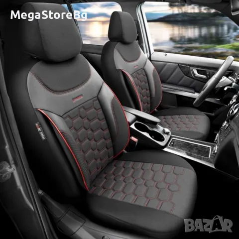 Тапицерия за автомобил Карбон CRB3402 Черно/Червен Кант ПРОМО, снимка 2 - Аксесоари и консумативи - 47864060