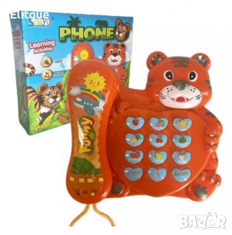 Музикален телефон Тигър – Образователна играчка за деца, снимка 5 - Други - 52786643