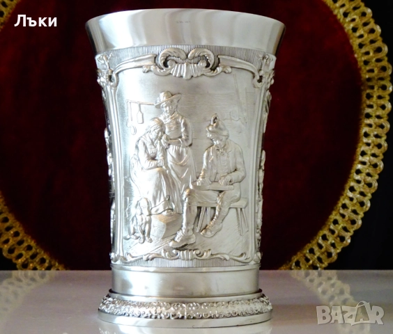 Калаена халба,чаша с авторски ловни картини 600 мл. , снимка 4 - Антикварни и старинни предмети - 52201637