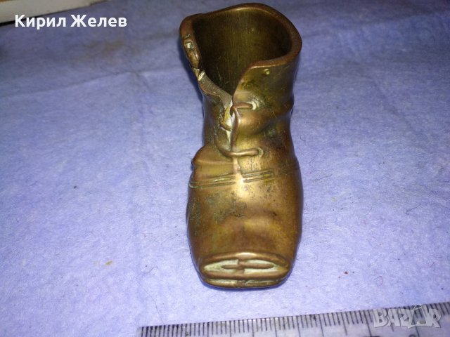 Старинна КОЛЕКЦИОНЕРСКА МЕДНА РЕТРО ОБУВКА Ръчна МАЙСТОРСКА ИЗРАБОТКА - Декоративна ОБУВЧИЦА 41389, снимка 6 - Колекции - 43888106