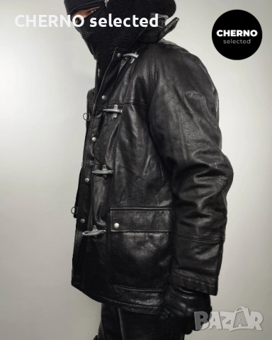 FAY рядко винтидж кожено яке тип firefighter / peacoat – размер L – Отлично състояние, снимка 9 - Якета - 53307408