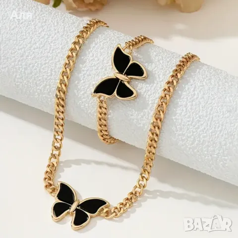 Елегантен комплект "Пеперуда", снимка 2 - Бижутерийни комплекти - 49543075