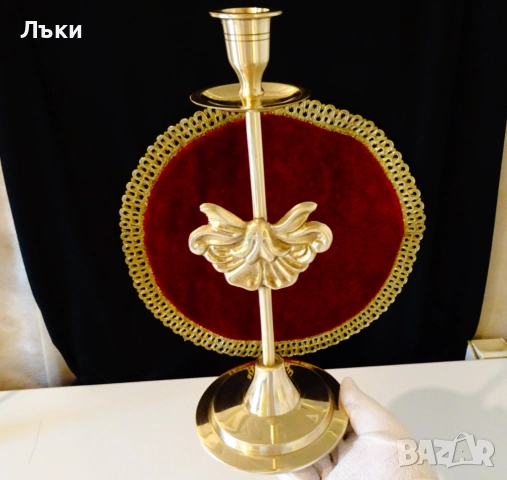 Бронзов свещник с барокова декорация,висок. , снимка 8 - Антикварни и старинни предмети - 51711033