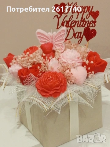 Луксозни соеви букети в кутия – перфектен подарък, снимка 4 - Декорация за дома - 53354808