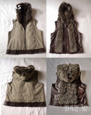 Нов двулицев дамски елек с косъм S M