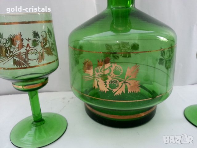 Стар сервиз цветно стъкло , снимка 7 - Антикварни и старинни предмети - 33551383