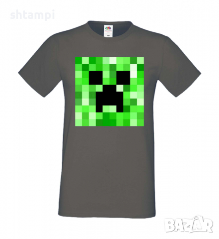 Мъжка тениска Creeper Face 2,Minecraft,Игра,Забавление,подарък,Изненада,Рожден Ден., снимка 5 - Тениски - 36492770