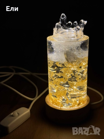 Авангардна декоративна лампа с монета от 1 лев във водата, снимка 7 - Декорация за дома - 52595104