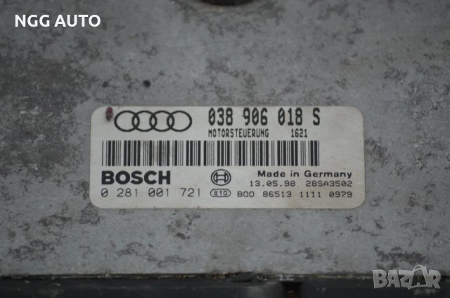 Компютър двигател BOSCH 0 281 001 721, 038 906 018 S за Audi A4 1.9 AFN, снимка 2 - Части - 39747420