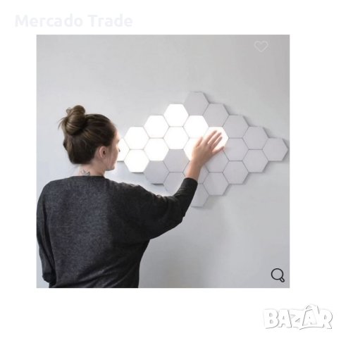 Комплект 3 бр. Стенни LED лампи Mercado Trade, С дистанционно управление