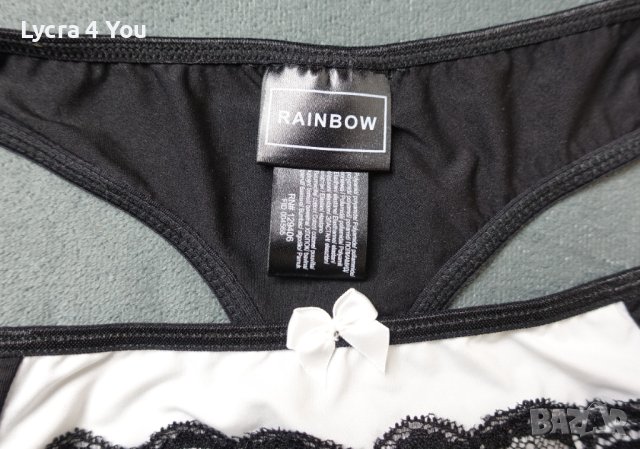 Rainbow (eur 48-50) XL дамска прашка в черно и бяло с дантела отпред, снимка 5 - Бельо - 43291227