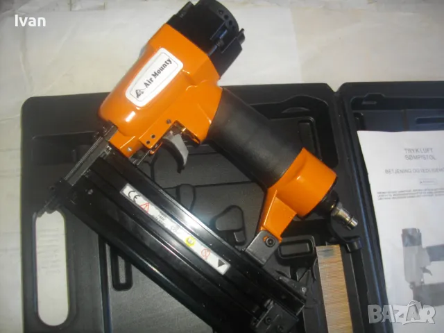 НОВ Голям Немски ПНЕВМАТИЧЕН ТАКЕР  дърводелски тапицерски за пирони с дължина до 50 мм Air MOUNTY , снимка 3 - Други инструменти - 47531923