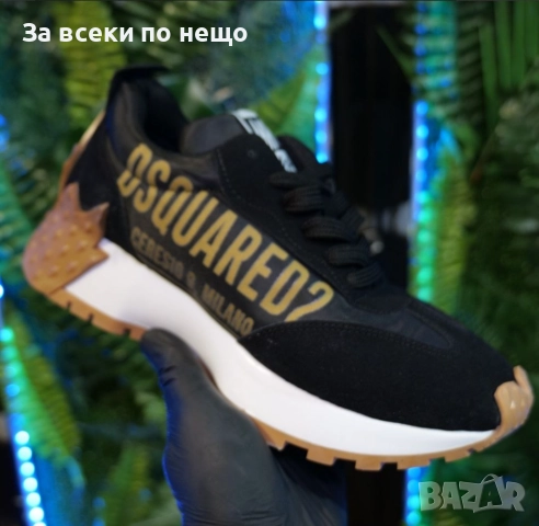 DSQUARED2 Дамски Маратонки С Кутия👟Дамски Спортни Обувки Дискуаред2 Цвят - Черно и Златисто Код S85