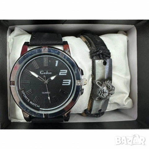 Спортен мъжки часовник Geduo и гривна в луксозна кутия, снимка 2 - Други - 51947393