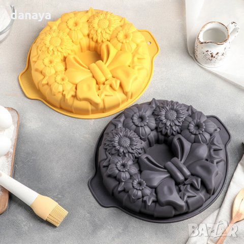 2286 Силиконова форма за кекс Венец с панделка, снимка 4 - Форми - 33630067