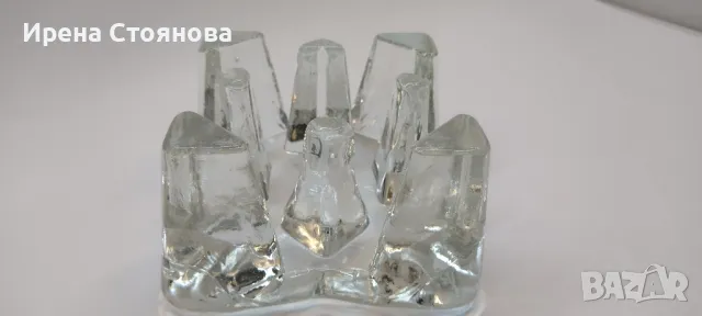 Стъклена поставка за чаена свещ/подгрев за чайник, масивно пресовано стъкло. , снимка 12 - Декорация за дома - 49377456