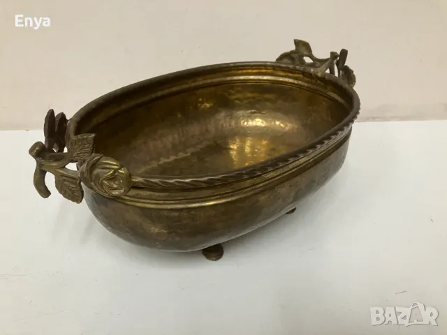 Купа (фруктиера), от месинг, кована, снимка 2 - Антикварни и старинни предмети - 49617835