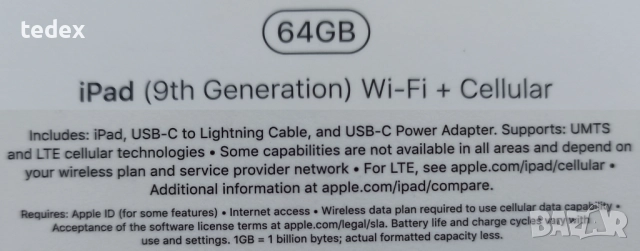 Apple iPad 9 10.2" 64GB Wi-Fi+Cellular (9th generation 2021), снимка 5 - Таблети - 52050494