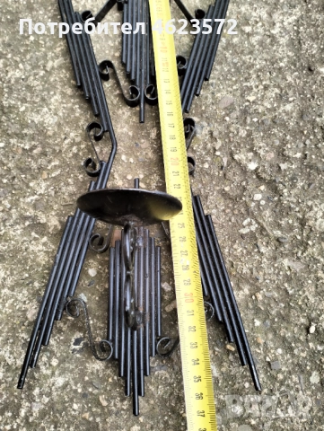 Стенен железен свещник, снимка 3 - Антикварни и старинни предмети - 52662079