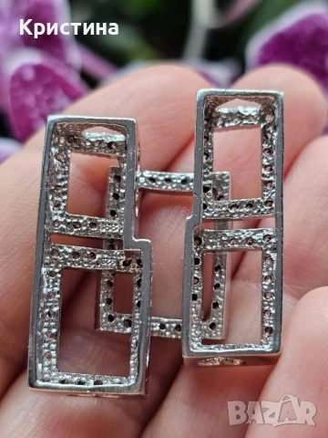 Нова масивна сребърна висулка с циркони, снимка 4 - Колиета, медальони, синджири - 52236692