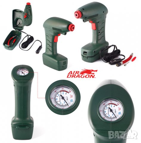 Компресор за гуми с манометър и Led фенер Air Dragon, снимка 2 - Аксесоари и консумативи - 33169474