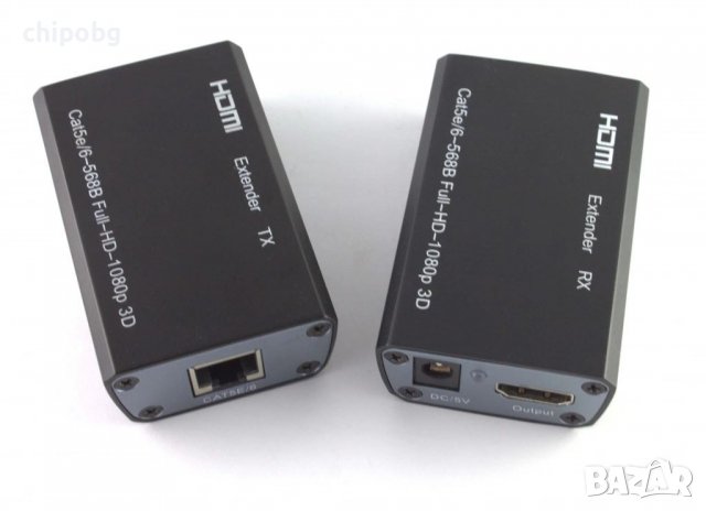 Удължител HDMI-CAT-HDMI 60M, черен