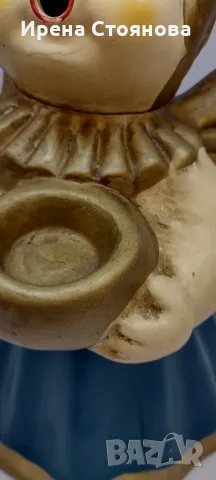 Декоративен,  коледен ангел с място за свещ, Германия. Височина 36 см, снимка 10 - Декорация за дома - 48095919