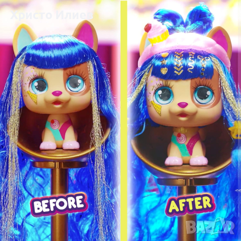 VIP PETS Модно кученце за прически 10 изненади CELEBRIPETS, снимка 5 - Кукли - 44873205