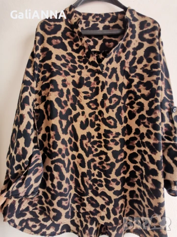СТРАХОТНА ТУНИКА ЕФЕКТЕН ПРИНТ 4XL-5XL, снимка 3 - Туники - 51009975