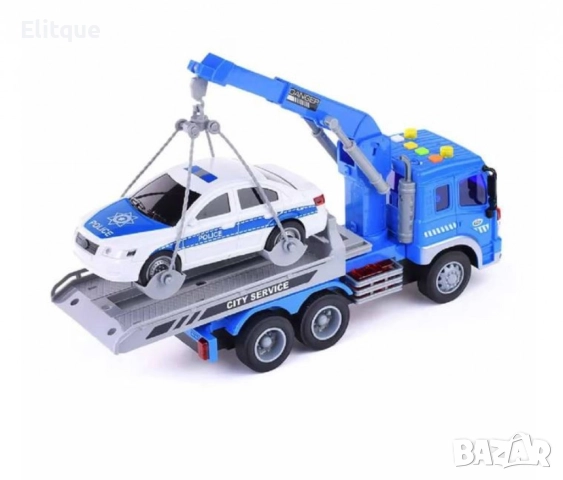Детски камион с кран и пътна помощ, снимка 4 - Коли, камиони, мотори, писти - 52813936