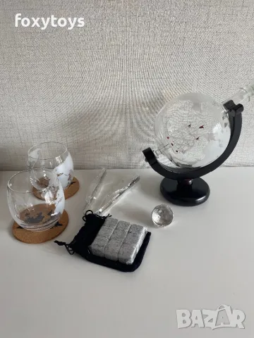 Луксозен комплект за уиски с две чаши, декантер, гарафа, Malatec 22553, , снимка 9 - Чаши - 49083597