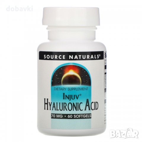 Хиалуронова киселина за пиене за кожа Source Naturals, Injuv, Hyaluronic Acid, 70 mg, 60 гел капсули, снимка 1