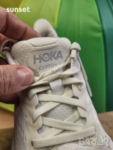 HOKA One One Clifton 8 бели маратонки за бягане- 38 номер( 298€ в сайта), снимка 10 - Маратонки - 49007947