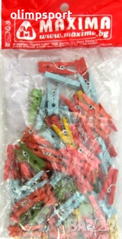 Щипки дървени за декорация 2.5см.- цветни 100бр., снимка 2 - Други - 40543493