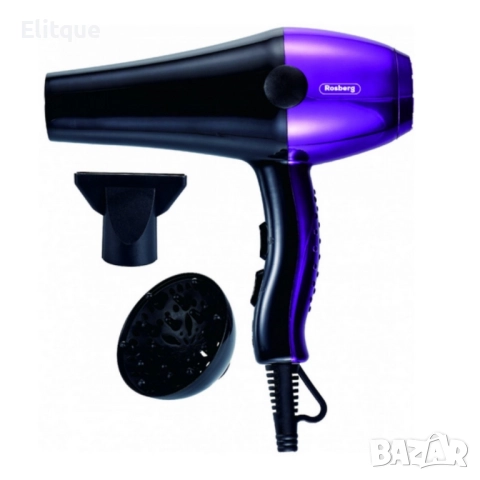 Сешоар Rosberg 2000W с дифузер – Бързо сушене, повече обем и пълен контрол всеки ден, снимка 4 - Сешоари - 52545366