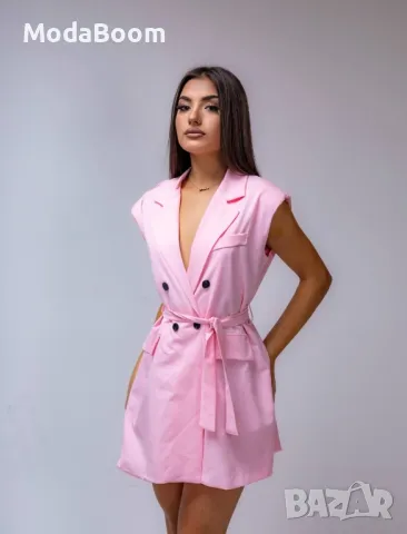 Елегантна розова дамска рокля 🎀, снимка 3 - Рокли - 48008407