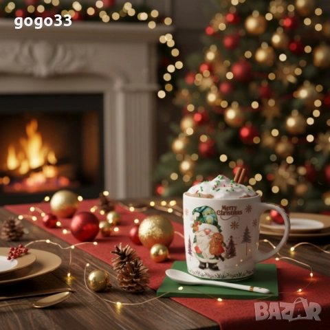 Празничен комплект чаша + лъжичка в луксозна кутия – Merry Christmas