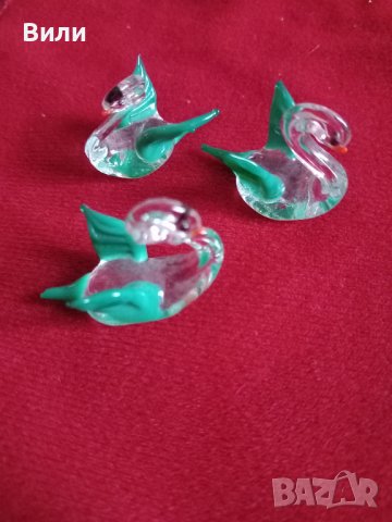 Стъклени миниатюри на слончета, костенурки, лебеди, снимка 4 - Декорация за дома - 40201949