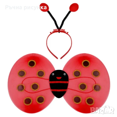 Парти крила калинка, пчеличка или пеперуда с диадеми , снимка 1