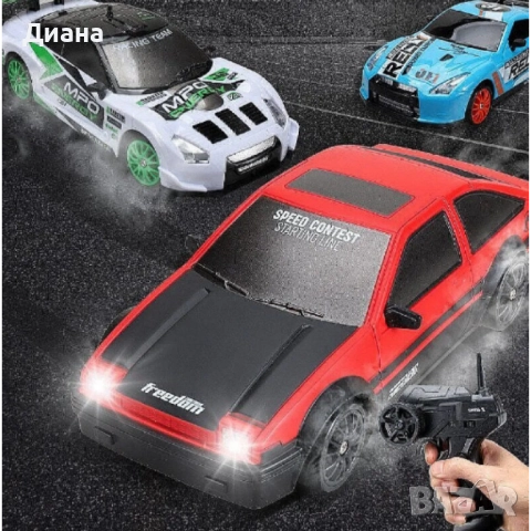 Дрифт кола с мащаб 1:22, LED светлини, батерия на колата: 3.7V 500mAh, време за каране 20 минути и д