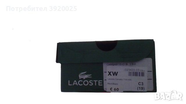 LaCoste carnaby 118 black/black,бебешки обувки,размер 19,внос от UK, снимка 2 - Детски маратонки - 43359323