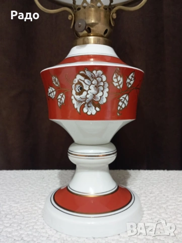 Старинна порцеланова газена - газова лампа - WALLENDORF, снимка 2 - Антикварни и старинни предмети - 50104989