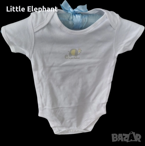 Боди с къс рълав за 12-18 мес момченце"E is for elephant",Англия/ново